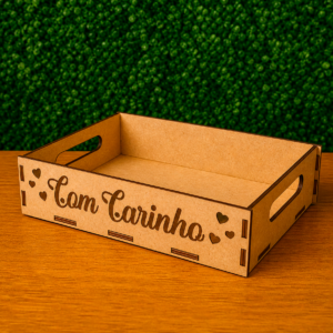 Bandeja Decorativa “Com Carinho” em MDF